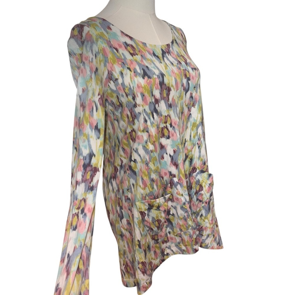 J. Jill Women's Small Colorful Pocket Tunic Casual Cotton Blend Relaxed Top - Picture 5 of 6